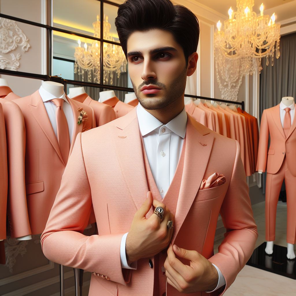 رنگ هلویی در استایل مردانه