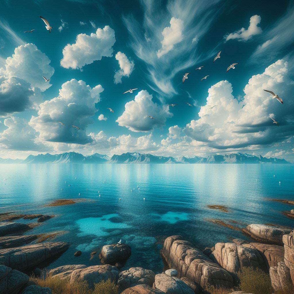 عکس دریا و آسمان زیبا