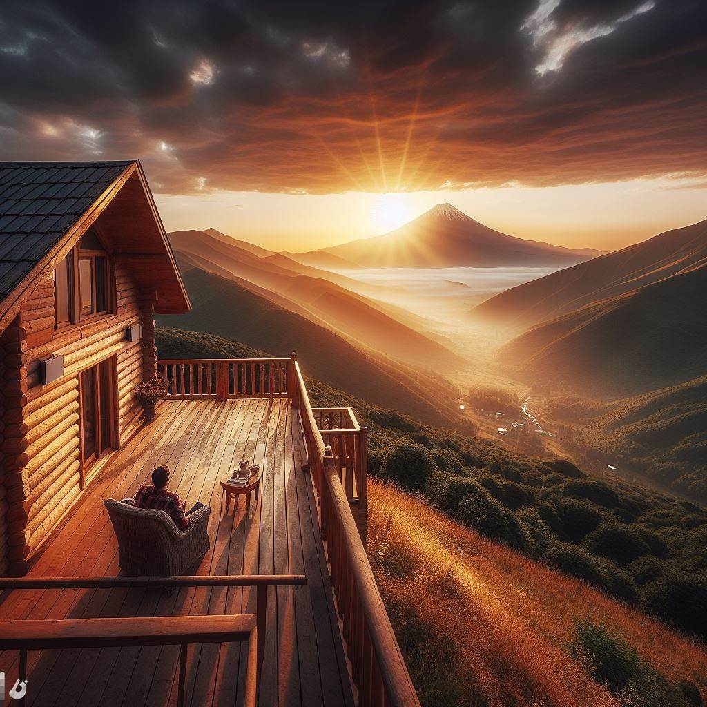 عکس پروفایل طلوع آفتاب در کوهستان