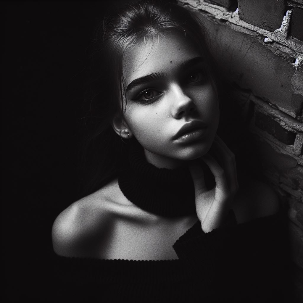 عکس دختر سیاه و سفید جذاب