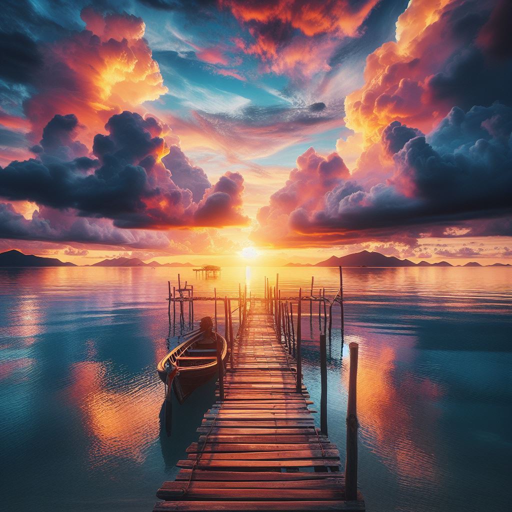 طلوع آفتاب در ساحل رویایی