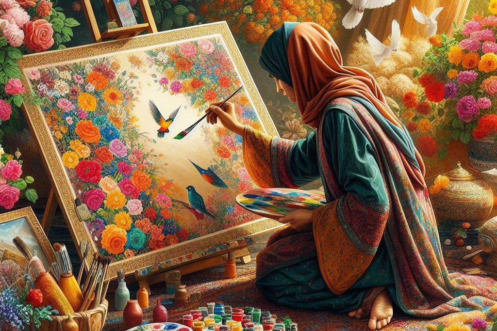 خانم هنرمند ایرانی برای سرگرمی