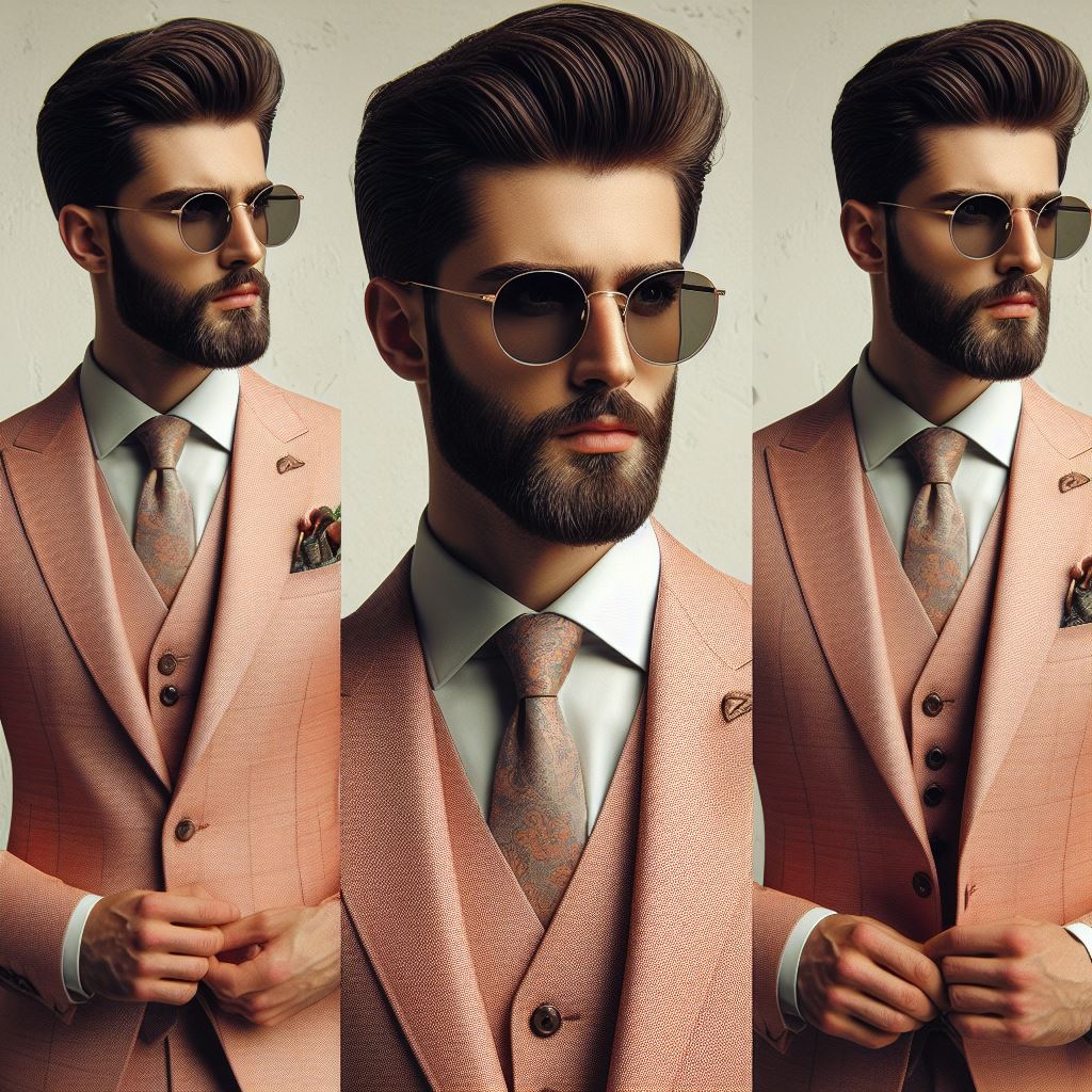 استایل مردانه با رنگ هلویی