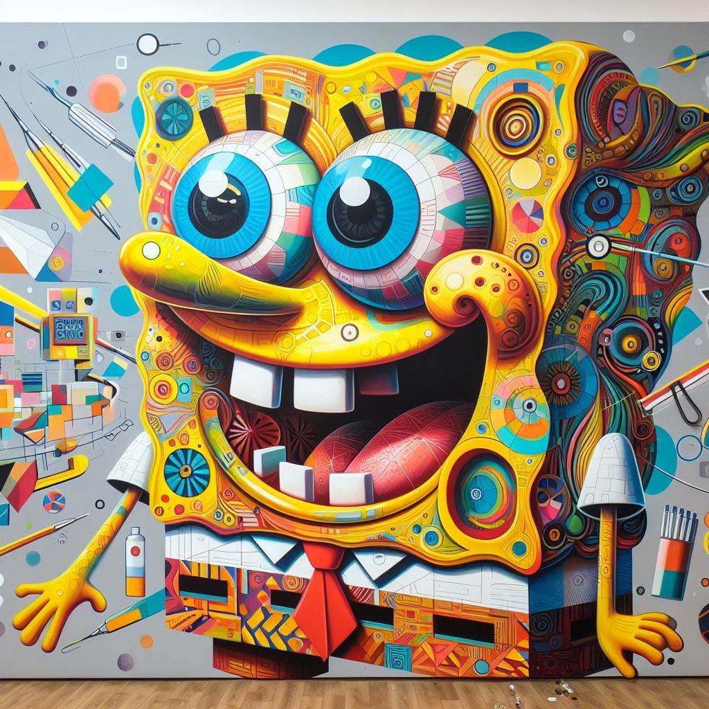 عکس باب اسفنجی رنگی رنگی