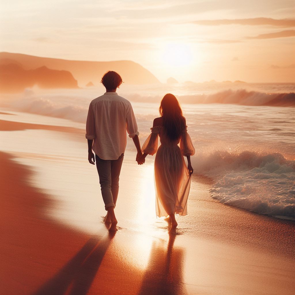 عکس عاشقانه در ساحل