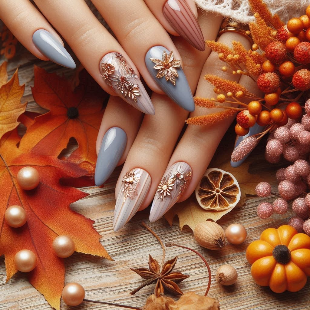 طرح ناخن پاییزی مینیمال 1403 ساده و شیک