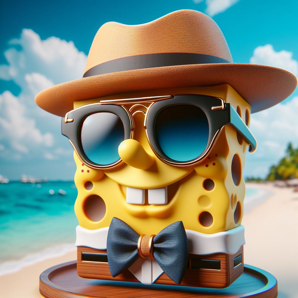 عکس باب اسفنجی با کت و شلوار