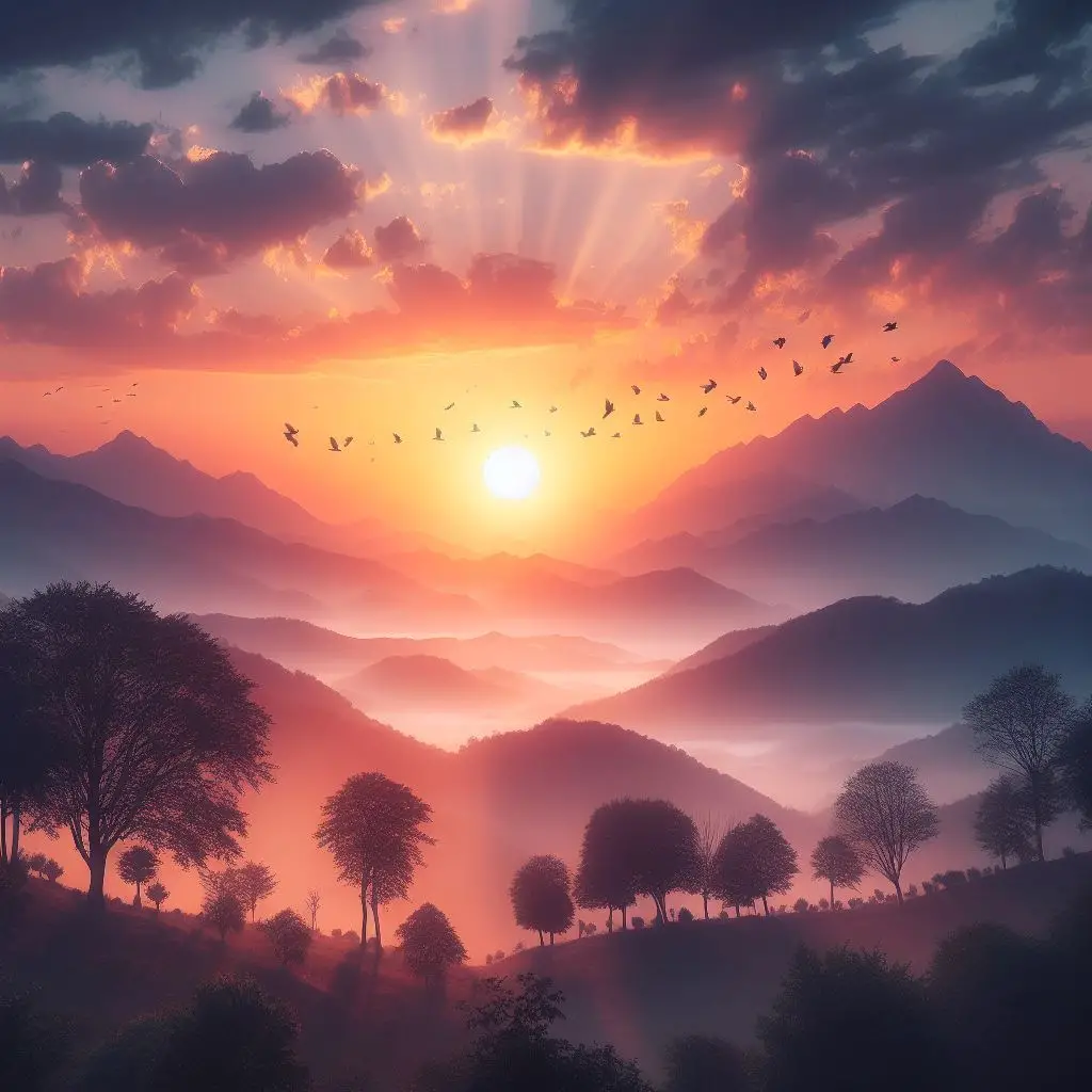 عکس طلوع خورشید صبح