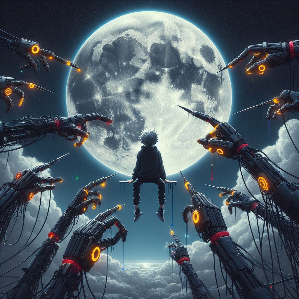 عکس پروفایل هنری پسرانه با ماه